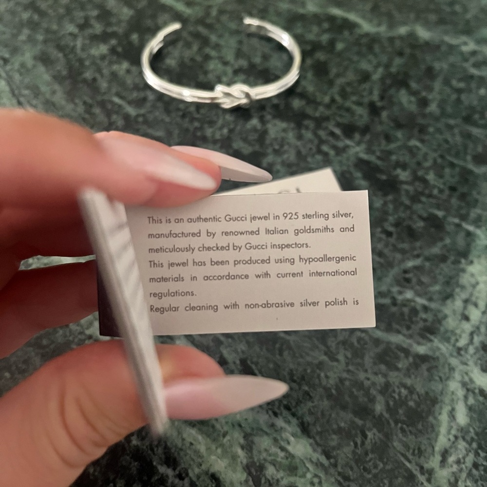 Sterling Silver Gucci Bangle Bracelet - Picture 8 of 8